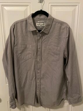 waxup & wane Men's Long-Sleeve Button-Down Shirt - Light Gray